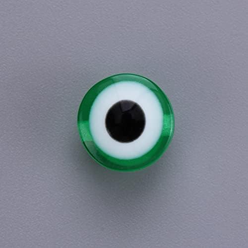 200pcs Evil Eye Beads Green Resin Lampwork Beads for DIY Jewelry Bracelet Ring Necklace Amulet Decoration Craft Making (Green) - Image 2