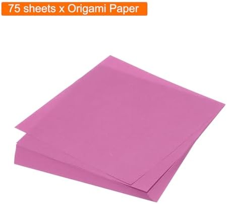 MECCANIXITY 75 Sheet Origami Paper Double Sided 6x6" Rose Red - Image 3