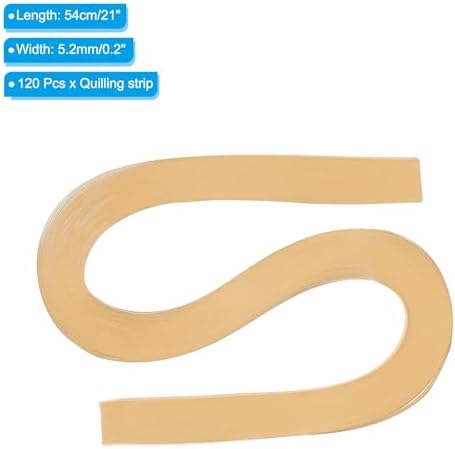PATIKIL 120pcs Quilling Strips Paper 3/16"(5.2mm) 21"(54cm) Origami Paper Quilling Strip for Art DIY Hand Craft Christmas, Apricot - Image 2