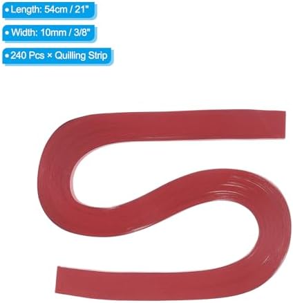 PATIKIL 240pcs Quilling Strips Paper 3/8"(10mm) 21"(54cm) Origami Paper Quilling Strip for Art DIY Hand Craft Christmas, Red - Image 2