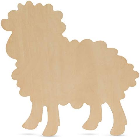 Wooden Lamb Cutouts 12 x 11-1/2 inch, Pack of 3 Unfinished Wood Cutouts for Crafts and DIY Decorations, by Woodpeckers by Woodpeckers
