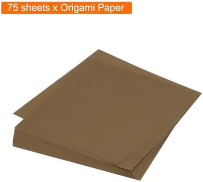 MECCANIXITY 75 Sheet Origami Paper Double Sided 6x6" Brown - Image 3