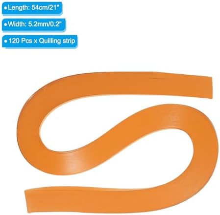 PATIKIL 120pcs Quilling Strips Paper 3/16"(5.2mm) 21"(54cm) Origami Paper Quilling Strip for Art DIY Hand Craft Christmas, Orange - Image 2