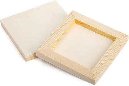 DIY Frame Kit 6Pcs Unfinished Square Wood Panels,4x4/10x10cm,Blank Wooden Canvas Cradled Painting Boards for Drawing,Wood Burning DIY Arts - Image 5