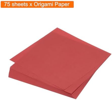 MECCANIXITY 75 Sheet Origami Paper Double Sided 6x6" Bright Red - Image 3