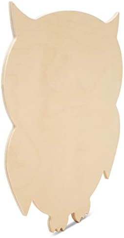 Wooden Owl Cutout 1/4 inch Pack of 3 Wooden Shapes for Crafts, Classroom Decor, Party Decor, by Woodpeckers. - Image 4