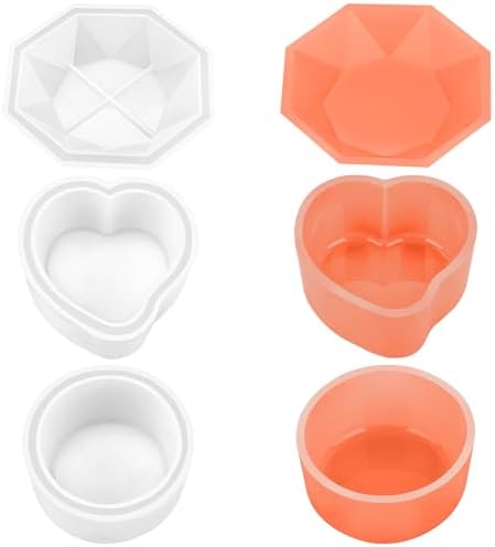 Gartful 3 Pieces Dish Resin Molds, Silicone Jewelry Tray Molds, Storage Container Epoxy Resin Casting Molds for Jewelry Ring Holders, Soap Dish, Candle Holder, 3 Styles(Round & Heart & Octagon) by Gartful
