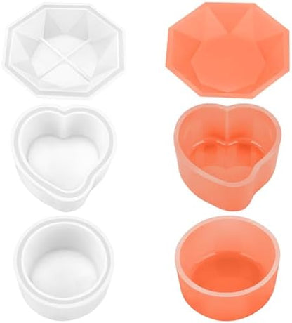 Gartful 3 Pieces Dish Resin Molds, Silicone Jewelry Tray Molds, Storage Container Epoxy Resin Casting Molds for Jewelry Ring Holders, Soap Dish, Candle Holder, 3 Styles(Round & Heart & Octagon) by Gartful