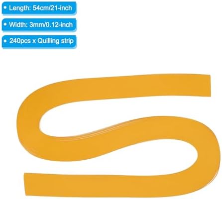 PATIKIL 240pcs Quilling Strips Paper 1/8"(3mm) 21"(54cm) Origami Paper Quilling Strip for Art DIY Hand Craft Christmas, Gold - Image 2