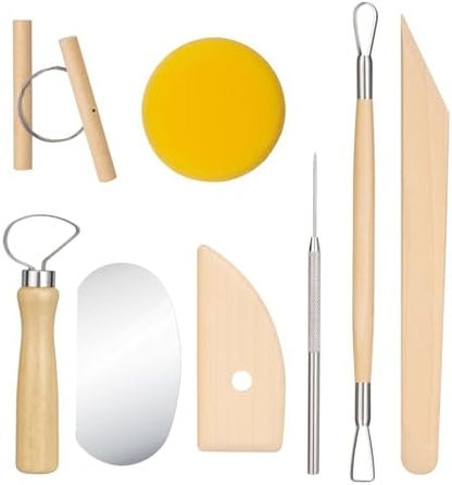 Amrules 8 Pcs Polymer Clay Sculpting Tools Kit for Adults, Light Yellow by Amrules