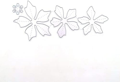 Scrapbooking Die-Cuts, Christmas Metal Cutting Dies for Card Making, Paper Craft Punch Template, Background Embossing Stencils, DIY Album Décor (Christmas Flowers-15.8x6.8cm) - Image 6