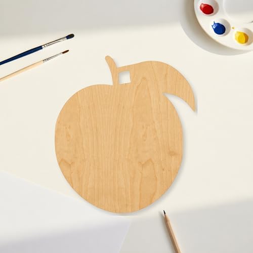 Unfinished Peach Outline Wood Cutout Craft Blank, Unfinished Baltic Birch DIY Shape for Crafts and Decor - 4 Inch, 1/8 Inch Thick - Image 3