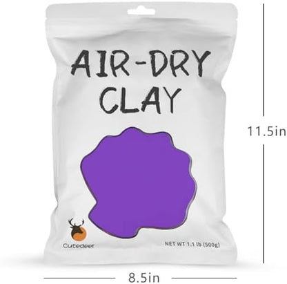 Cutedeer Purple Air Dry Clay, 1.1lb Foam Modeling Clay, Soft Squishy Molding for Kids Adults, Arts & Crafts Project Slime Supplies(1.1lb - 1 Pack, Purple) - Image 5