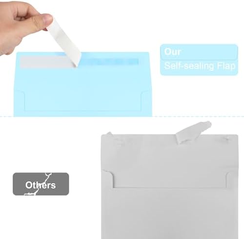 50 Packs Blue 5x7 Envelopes, Blue Envelopes 5x7, A7 Invitation Envelopes Self Seal for Weddings, Invitations, Photos, Greeting Cards, Mailing - Image 3