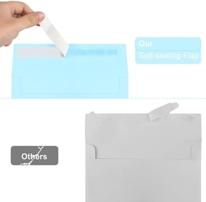 50 Packs Blue 5x7 Envelopes, Blue Envelopes 5x7, A7 Invitation Envelopes Self Seal for Weddings, Invitations, Photos, Greeting Cards, Mailing - Image 3