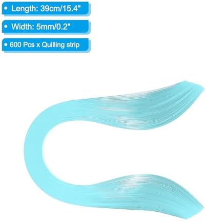 PATIKIL Quilling Strips Paper 600pcs 5mm 39cm Origami Paper Quilling Kits for Art DIY Craft Christmas, Light Blue - Image 2