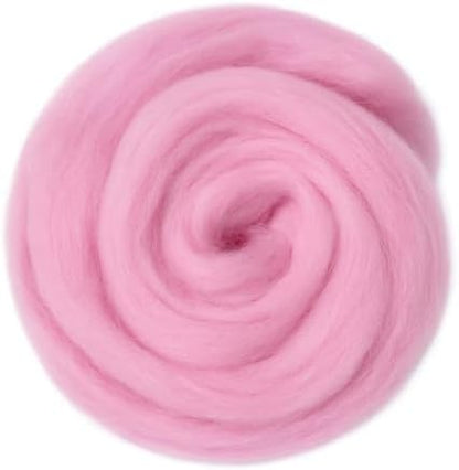 Catopia Wool Roving Yarn, 100G/3.53OZ Soft Felting Wool Pure Chunky Roving Yarn Bulk for Needle Felting Knitting Blanket Spinning Weaving DIY Craft,Rouge Pink by Catopia