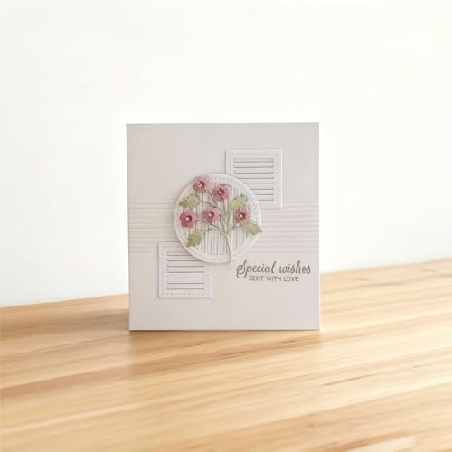 Lapoo Flowers Cutting Die for Scrapbooking - Durable Metal Cutting Die for DIY Scrapbook Photo Album Decorative Paper Card, Metal Card Making Supplies (Flower Fence 3.5 x 3.9 in) by LAPOO