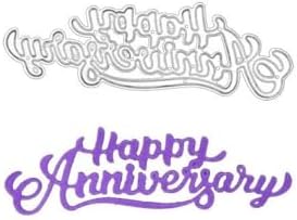 Letter Thank You Mr&Mrs Best Wishes Happy Anniversary Heart Metal Cutting Dies Stencil DIY Scrapbooking Embossing Tool DIY Paper Cards Album Decoration (Happy Anniversary) by ZbFwmx