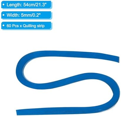 PATIKIL 60pcs Metallic Quilling Strips Paper 5mm(3/16") x 54cm Origami Paper Quilling Kits for Adults Beginner Art DIY Craft Christmas, Blue - Image 2