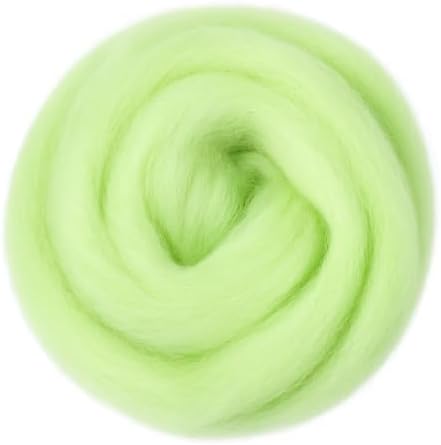 Catopia Wool Roving Yarn, 100G/3.53OZ Soft Felting Wool Pure Chunky Roving Yarn Bulk for Needle Felting Knitting Blanket Spinning Weaving DIY Craft,Emerald grenn by Catopia