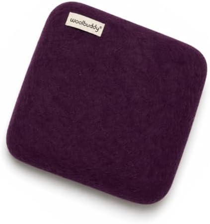 Woolbuddy Needle Felting Mat 10 x 10 x 1.5 Inch (Purple) Pure Wool Felt Pad by Woolbuddy