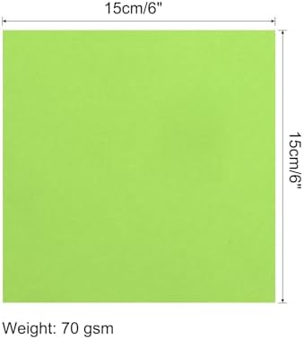 MECCANIXITY 200 Sheets 6x6 Inch(15x15cm) Origami Paper Double Sided Fluorescent Green Square Sheet for Art Craft Project, Beginners, Gifts Decor - Image 2