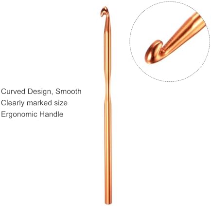 uxcell 20Pcs Aluminum Crochet Hook 5.5mm US Size I (Size 9) Knitting Needles for DIY Craft Yarn Rose Gold Tone - Image 4
