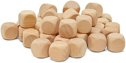 Blank Dice 3/4 inch x 3/4 inch, Pack of 50 Unfinished Blocks, Small Wooden Craft Cubes for Games & Party Decor, by Woodpeckers - Image 3