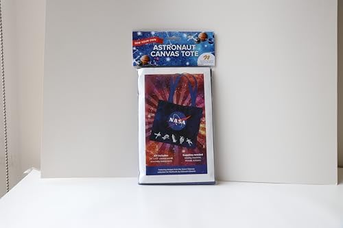 NASA Logo DIY Canvas Tote Bag Sewing Kit – Space-Themed Fabric Craft Project – Includes 24" x 43" Dark Blue & Red Fabric Panel & Instructions – Create 16" x 15" Handmade Tote Bag - Image 2