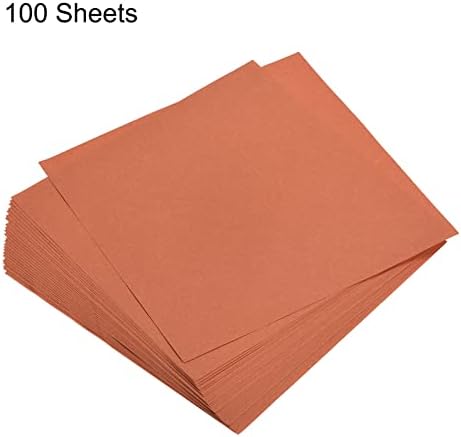 MECCANIXITY 100 Sheets Origami Paper Double Sided Dark Orange 6x6 Inch Square Sheet for Art Craft Project, Beginners, Gifts Decor - Image 3