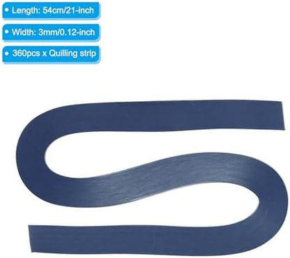PATIKIL 360pcs Quilling Strips Paper 1/8"(3mm) 21"(54cm) Origami Paper Quilling Strip for Art DIY Hand Craft Christmas, Deep Blue - Image 2