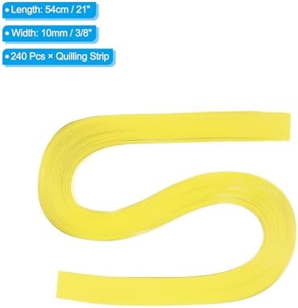 PATIKIL 240pcs Quilling Strips Paper 3/8"(10mm) 21"(54cm) Origami Paper Quilling Strip for Art DIY Hand Craft Christmas, Lemon Yellow - Image 2
