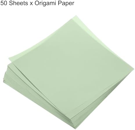 MECCANIXITY 50 Sheets Origami Paper Double Sided 8x8 Inch(20x20cm) Square Sheet for Art Craft Project, Beginners, Gifts Decor, Light Green - Image 3