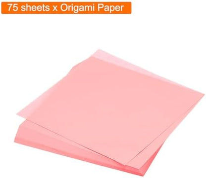 MECCANIXITY 75 Sheet Origami Paper Double Sided 6x6" Apricot Pink - Image 3