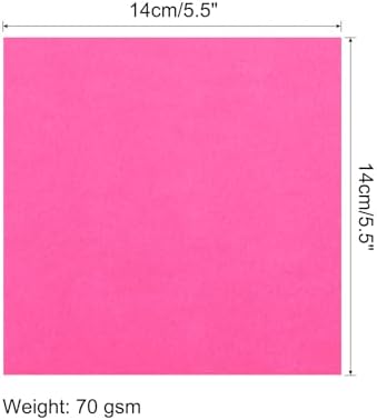 MECCANIXITY 100 Sheet Origami Paper Double Sided Fluorescent Pink 5.5x5.5 Inch Square Sheet for Art Craft Project, Beginners, Gifts Decor - Image 2