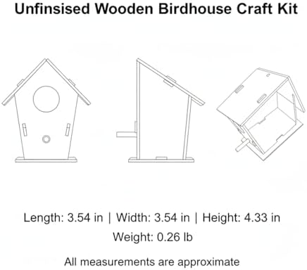 Unfinished MDF Birdhouse Craft Kit - DIY Wooden Assembly Project for Painting, Decorating & Home Garden Display - Image 7