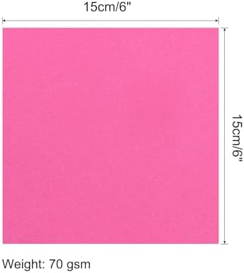MECCANIXITY 25 Sheets Origami Paper Double Sided Fluorescent Pink 6x6 Inch Square Sheet for Art Craft Project, Beginners, Gifts Decor - Image 2