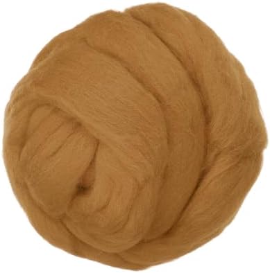 PATIKIL Wool Roving Yarn, 150G/5.3OZ Soft Felting Wool Pure Chunky Roving Yarn Bulk for Needle Felting Knitting Blanket Spinning Weaving DIY Craft, Khaki by PATIKIL