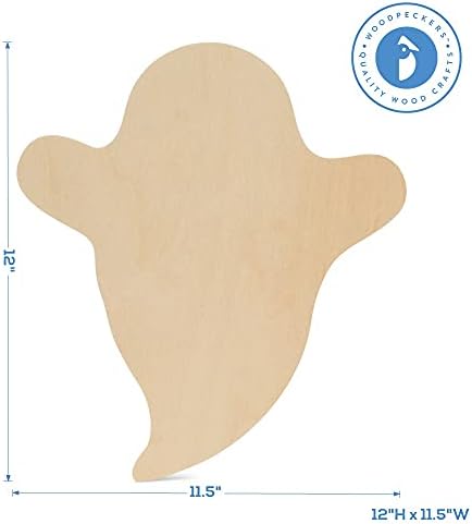 Wood Ghost Cutouts 12 x 11-1/2 Inch, Pack of 6 Fall Unfinished Wood Cutouts to Paint and Display, DIY Halloween Décor, by Woodpeckers - Image 4