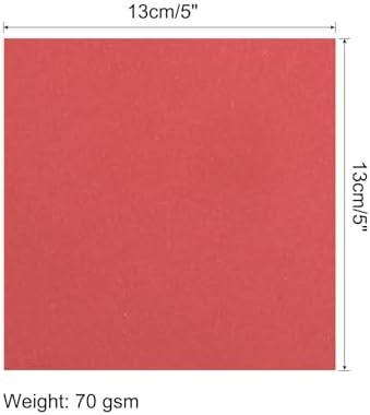 MECCANIXITY 25 Sheet Origami Paper Double Sided Bright Red 5x5 Inch Square Sheet for Art Craft Project, Beginners, Gifts Decor - Image 2