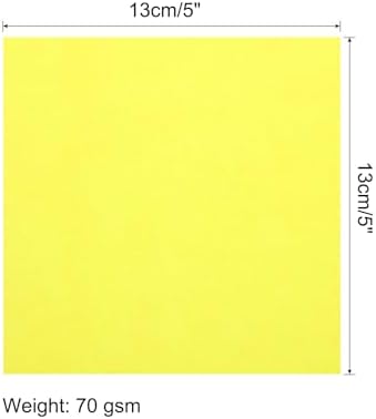MECCANIXITY 100 Sheet Origami Paper Double Sided Fluorescent Yellow 5x5 Inch Square Sheet for Art Craft Project, Beginners, Gifts Decor - Image 2