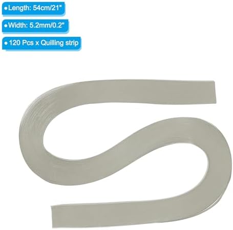 PATIKIL 120pcs Quilling Strips Paper 3/16"(5.2mm) 21"(54cm) Origami Paper Quilling Strip for Art DIY Hand Craft Christmas, Light Grey - Image 2