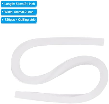 PATIKIL 720pcs Quilling Strips Paper 3/16"(5mm) 21"(54cm) Origami Paper Quilling Strip for Art DIY Hand Craft Christmas, White - Image 2