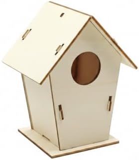 Unfinished MDF Birdhouse Craft Kit - DIY Wooden Assembly Project for Painting, Decorating & Home Garden Display by Unknown