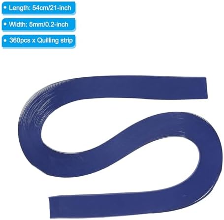 PATIKIL 360pcs Quilling Strips Paper 3/16"(5mm) 21"(54cm) Origami Paper Quilling Strip for Art DIY Hand Craft Christmas, Dark Blue - Image 2
