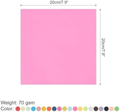 MECCANIXITY 100 Sheet Origami Paper Double Sided 20 Colors 7.9 x 7.9 Inch Square Sheet for Art Craft Project, Beginners, Gifts Decor - Image 2