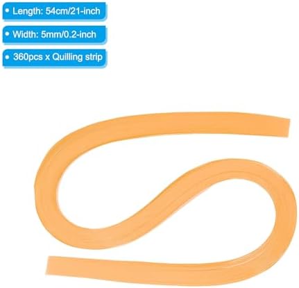 PATIKIL 360pcs Quilling Strips Paper 3/16"(5mm) 21"(54cm) Origami Paper Quilling Strip for Art DIY Hand Craft Christmas, Light Orange - Image 2