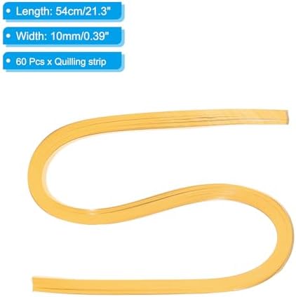 PATIKIL 60pcs Metallic Quilling Strips Paper 1cm(3/8") x 54cm Origami Paper Quilling Kits for Adults Beginner Art DIY Craft Christmas, Gold Yellow - Image 2