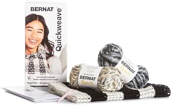 Bernat QuickWeave - 1 Pack of 120 Yards/4.9 oz Gray Tartan Yarn 80% Acrylic 20% Wool Grid 85% Acrylic 15% Polyester Needle 100% Plastic - Image 6
